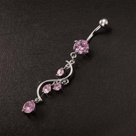 Buy YOZUMD Belly Ring,Sexy Shiny Cubic Zirconia Dangle Bikini Jewelry ...