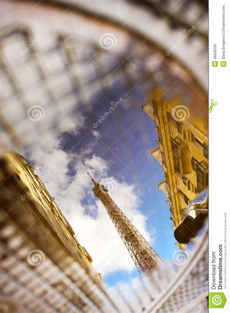 Eiffel Tower Reflection stock image. Image of park, eiffel - 46836195