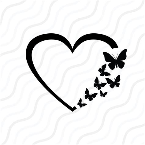Butterfly Heart SVG Butterfly Love SVG Butterfly SVG Cut - Etsy India