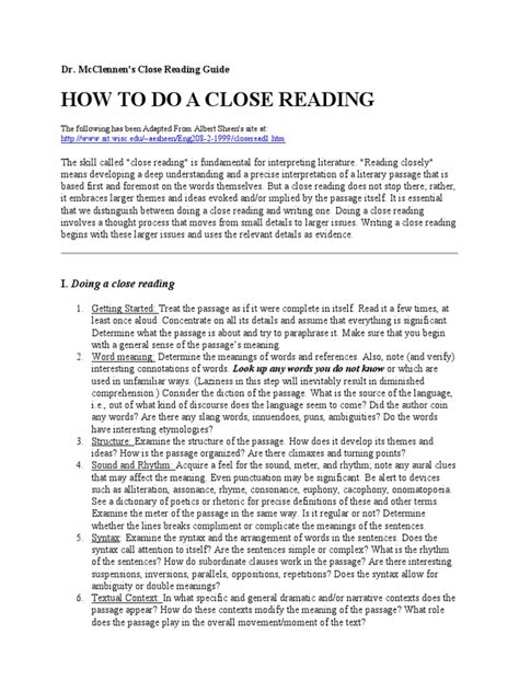 Image result for Close-Reading Example