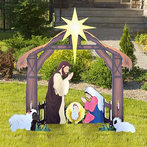 Buy Outdoor Christmas Decorations - Outdoor Nativity Scene Set for ...