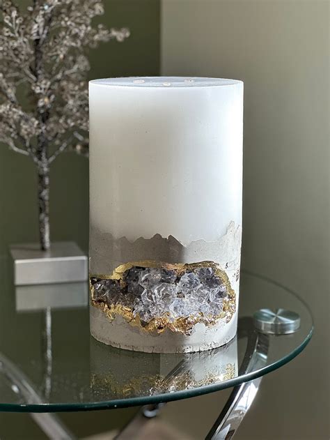 Extra Large Candle- 3 Wick Candle. Giant Pillar Candle 10 Inch. Crystal ...