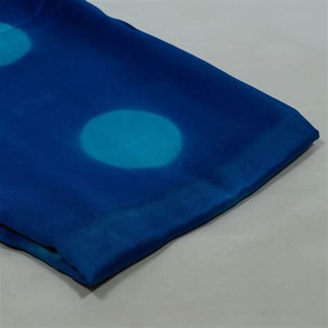 Blue Colour Chanderi Clamp Dye Fabric