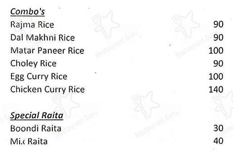 Menu at Moolchand Parantha, Dehradun
