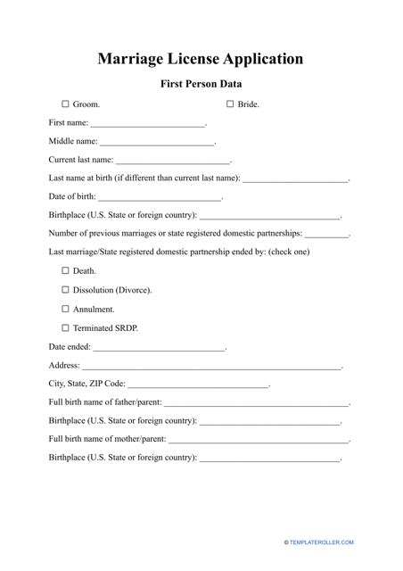Image result for Marriage License Forms
