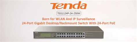 Tenda TEG1124P-24-250W 24-Port Gigabit Rackmount Switch with 24-Port ...