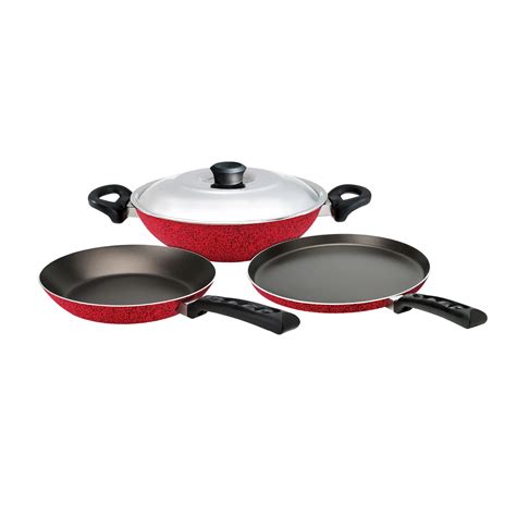 Buy Nirlep Gift Set of Tawa 25cm, Fry Pan 22cm, Kadhai 20cm with ...
