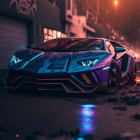 Lamborghini Aventador Blue Neon