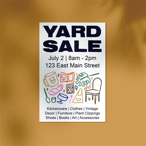 Modern Yard Sale Sign, Instant Download, Editable Template - Etsy | For ...