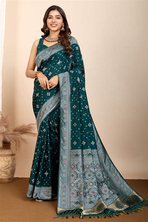 Green Minakari Weaving Pure Silk Saree