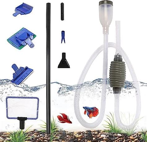 Petzlifeworld Aquarium 5 in 1 Fish Tank Cleaner Kit, Grey Gravel Vacuum ...