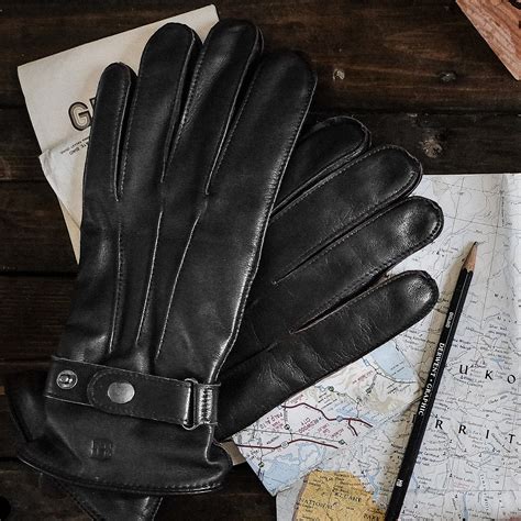 Strapped Black Touchscreen Compatible Sheep Leather Gloves | In stock ...