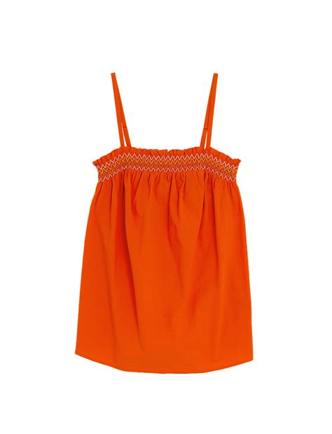 Buy Pure Cotton Smocked Detail Cami Top at Marks & Spencer