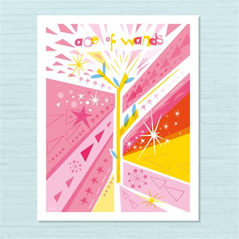 Ace of Wands Art Print - Cosmic Sunbeam Tarot - ace of wands tarot