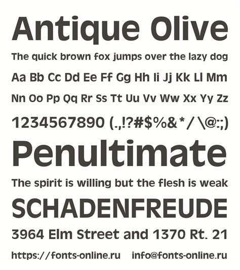 Antique Olive font