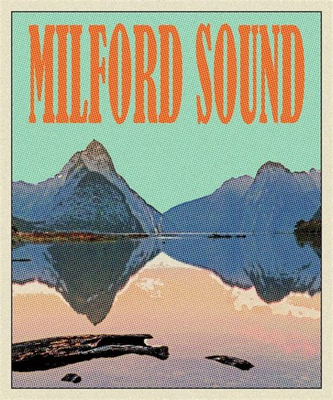 Milford sound retro travel poster | Premium Photo