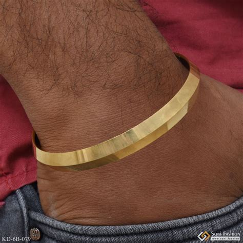 Gold Plated Punjabi Kada for Men - Kada Chic Design Superior Quality ...