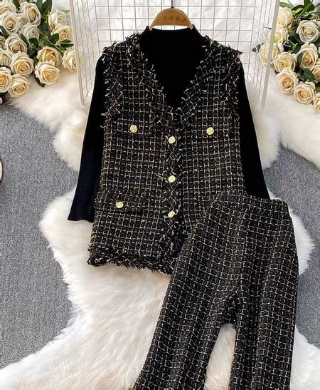 Buy Fedora 3 Pc Premium Tweed Coord Set for Women Online in India ...