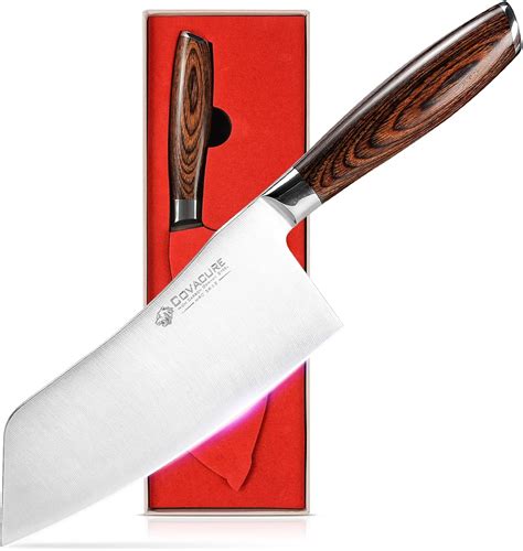 Amazon.com: covacure Nakiri Knife Meat Cleaver 7 inch- Vegetable ...
