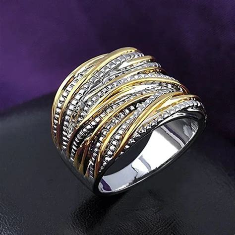 Retro Double Gold Texture rings – Viexta