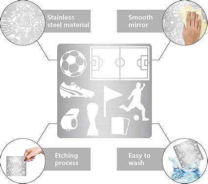 Buy Soccer Player Stainless Steel Metal Stencil for DIY Art & Craft ...