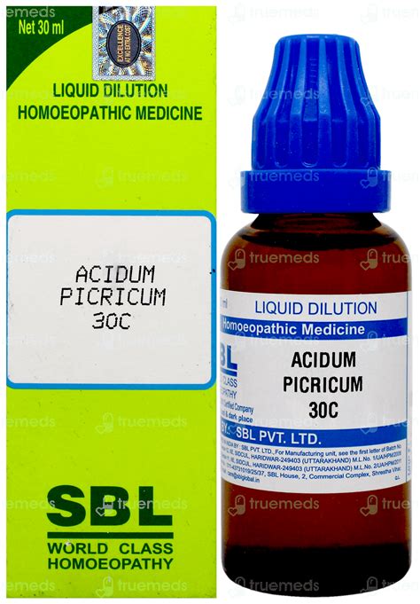 Sbl Acidum Picricum 30c Dilution 30ml - Uses, Side Effects, Dosage ...