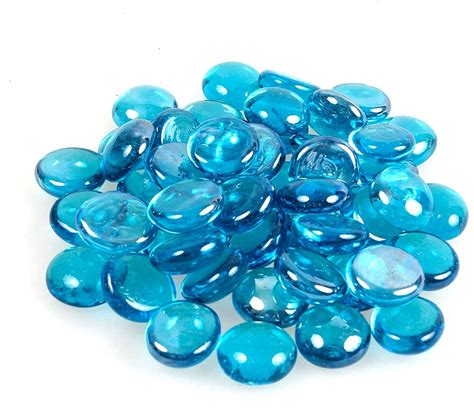 ZEINOO Blue Glass Gems Stones/Pebbles for Home & Garden Décor, Aquarium ...