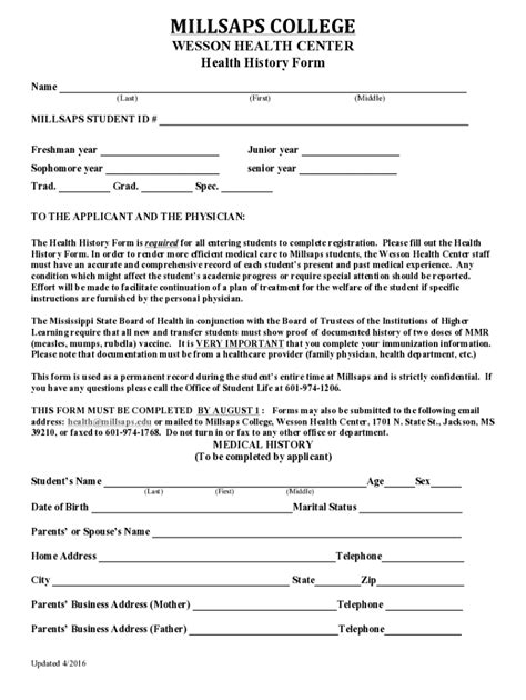 Fillable Online International Students Health History Form.doc Fax ...