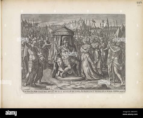 Judit presented to Holofernes, 1643 print Judit and her maid are ...