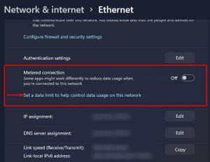 Metered Connection Setting 的图像结果