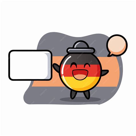 Premium Vector | Germany flag badge cartoon doing a presentation on a ...
