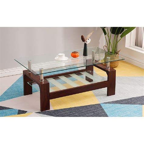 Royaloak Muar Malaysian Glass Center Table | Tempered Glass | Solid ...