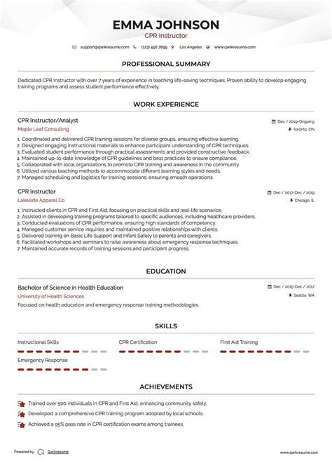 Cpr First Aid Description For Resume at Kai Chuter blog