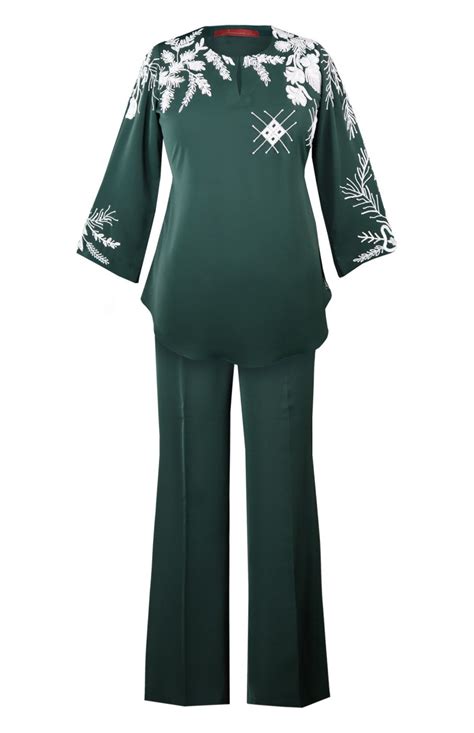 Needleleaf Embroidery Co-ord Set - GREEN – Jasminum