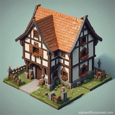 Medieval Minecraft House Design | Stable Diffusion Online