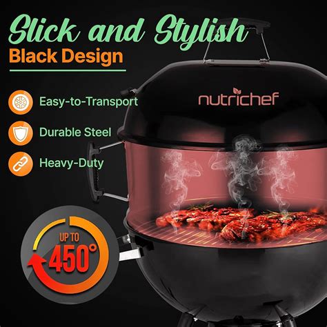 NutriChef Portable Outdoor Charcoal BBQ Grill, India | Ubuy