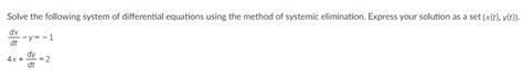 Image result for Solve System of Differential Equations Elimination Using Operators