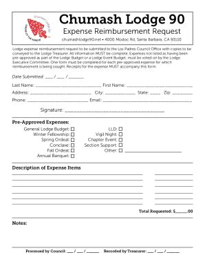 Fillable Online Chumash Lodge 90Order of the Arrow Fax Email Print ...