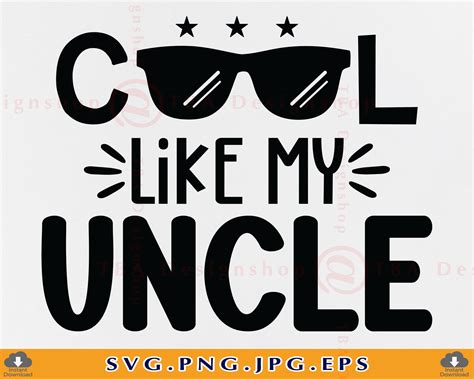Cool Like My Uncle Svg, Funny Uncle Baby Shirt SVG, Niece Nephew Gifts ...