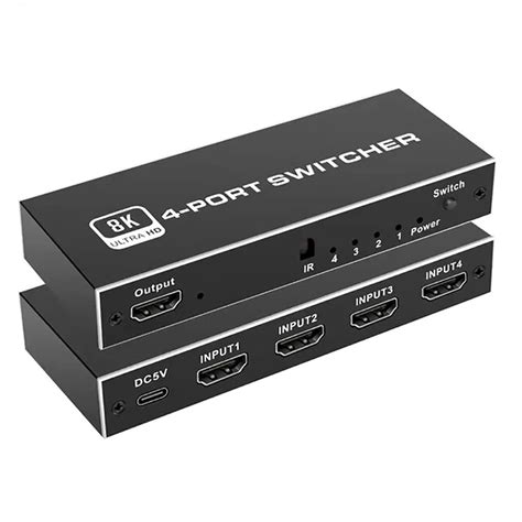 Tobo 8K Switcher HDMI Compatible 2.1 Switch Splitter 4 in1 Out Ultra HD ...