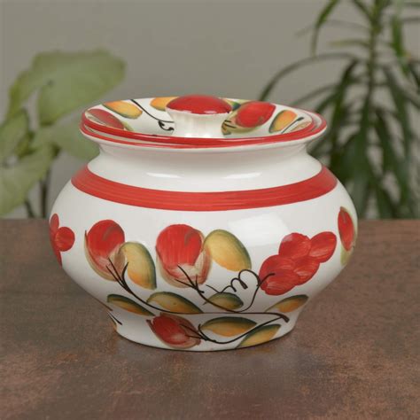 Buy Viktaay Crafts India Handpainted & Handcrafted Ceramic Handi with ...