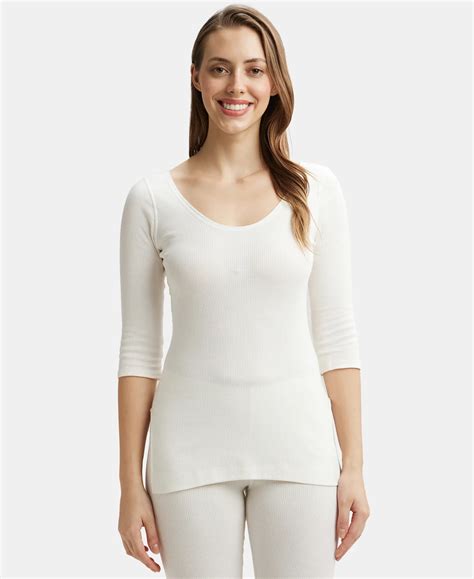 Buy Super Combed Cotton Rich Three Quarter Sleeve Thermal Top with ...