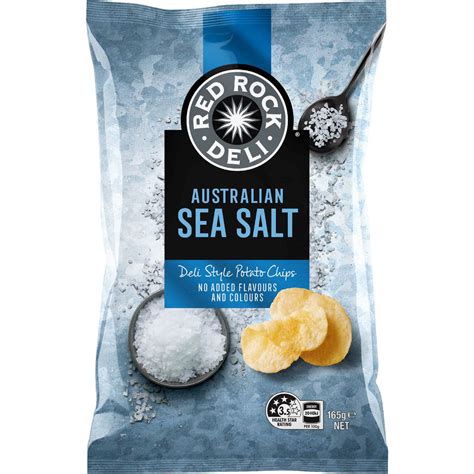 Red Rock Deli Potato Chips Sea Salt Natural 165g | Woolworths