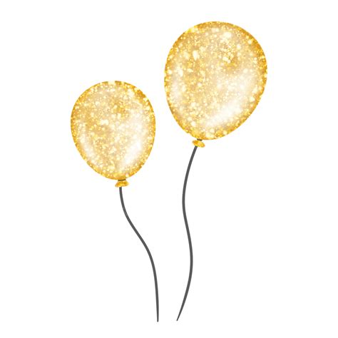 Beautiful Glittering Gold Balloons, Balloon, Gold, Glitter PNG ...
