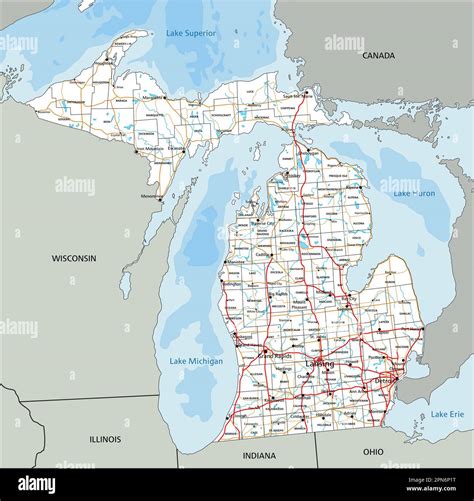 Printable Michigan Road Map