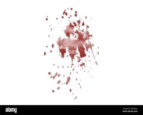 Red blood splatter stain on white background Stock Photo - Alamy