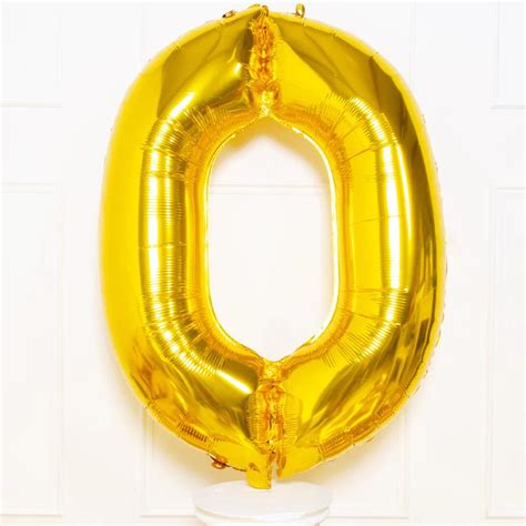 Gold Foil 0 Number Balloon - 16 x 40 cm – Festi Duck