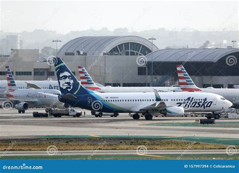 Alaska Airlines Taking Off from Los Angeles Airport LAX Editorial Stock ...