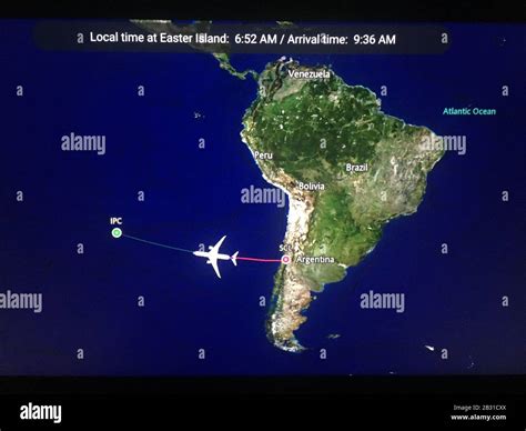 Pacific Ocean Easter Island Chile 25 Dec 2019 Map Of Fly To Rapa Nui ...