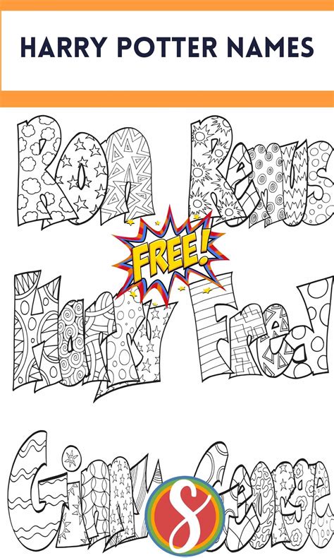 Free Harry Potter Name Coloring Pages — Stevie Doodles